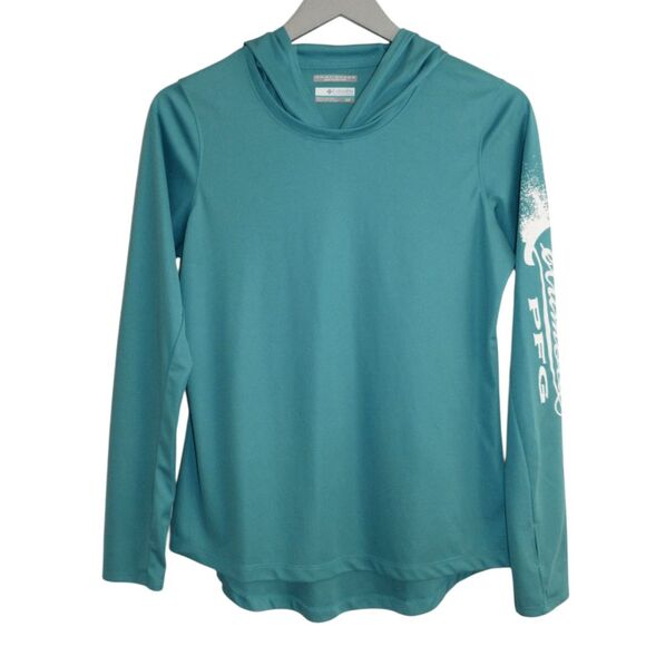 Columbia Tops - Columbia Hoodie Womens S Blue PFG Shirt Long Sleeves Omni-Shade Stretch Sun